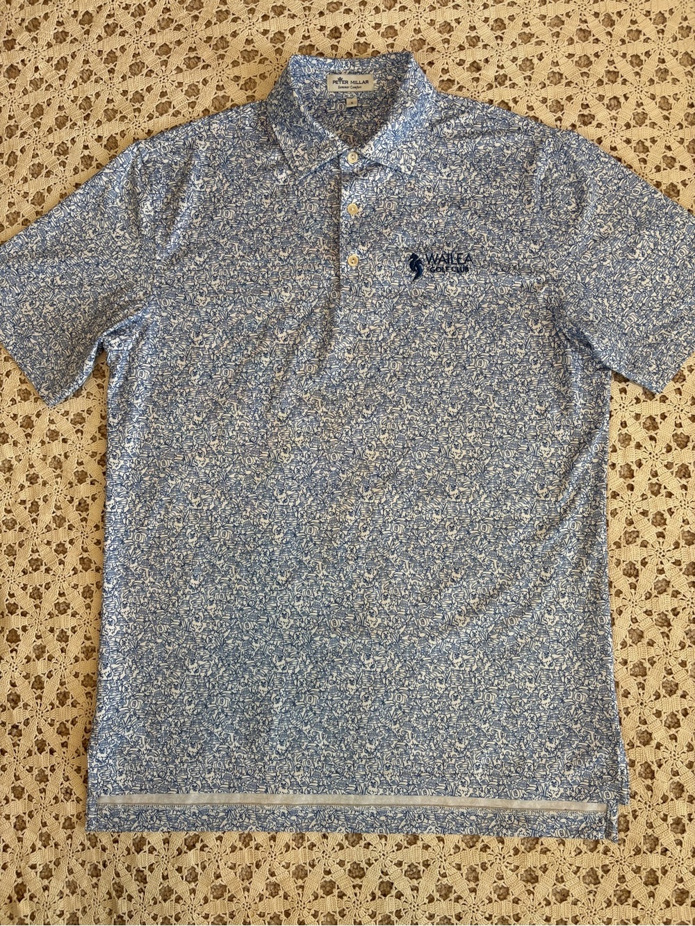 Peter Millar Wailea Golf Club AOP Summer Comfort Performance Golf Polo Small